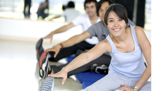 Women doing a yoga class